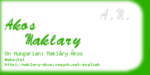 akos maklary business card